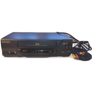 Sansui VCR4510E Video Cassette Recorder No Remote Tested Cleaned + RCA Cords
